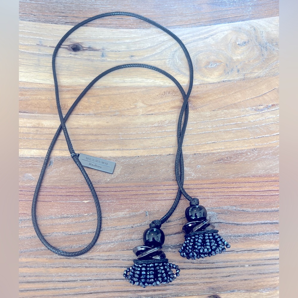 WEEKEND—MaxMara Beaded Tassel With Metal Rings On Cord NWOT